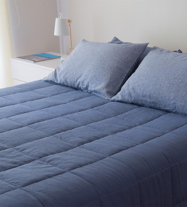 Cubrecama 1.5 Plaza Azul Marino-1