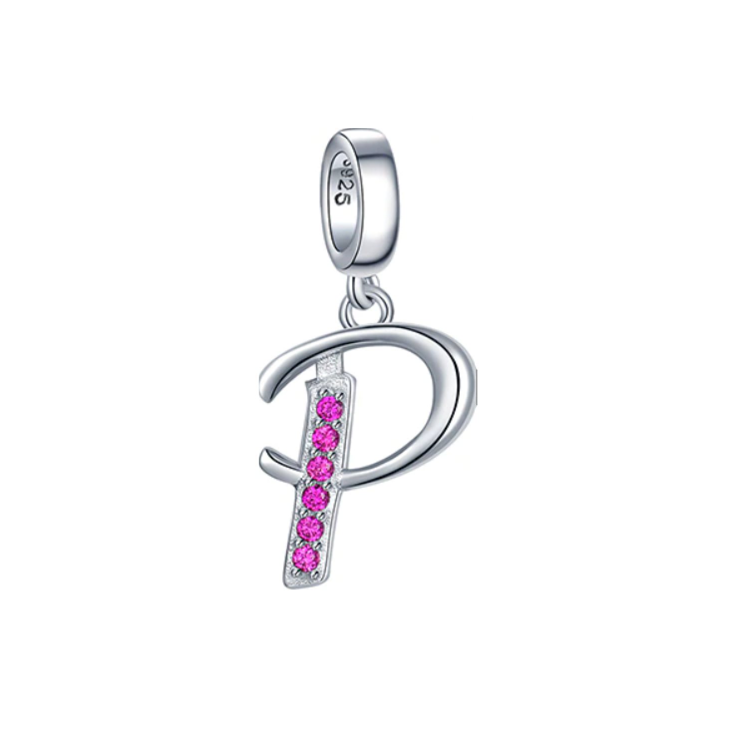 Charm Letra P en Plata Fina 925 SILVER HEART-0