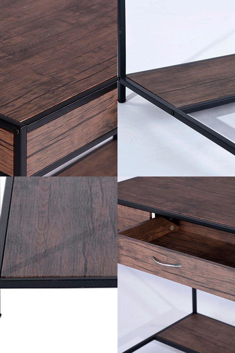 Escritorio Mesa de Arrimo con Cajón Café-4