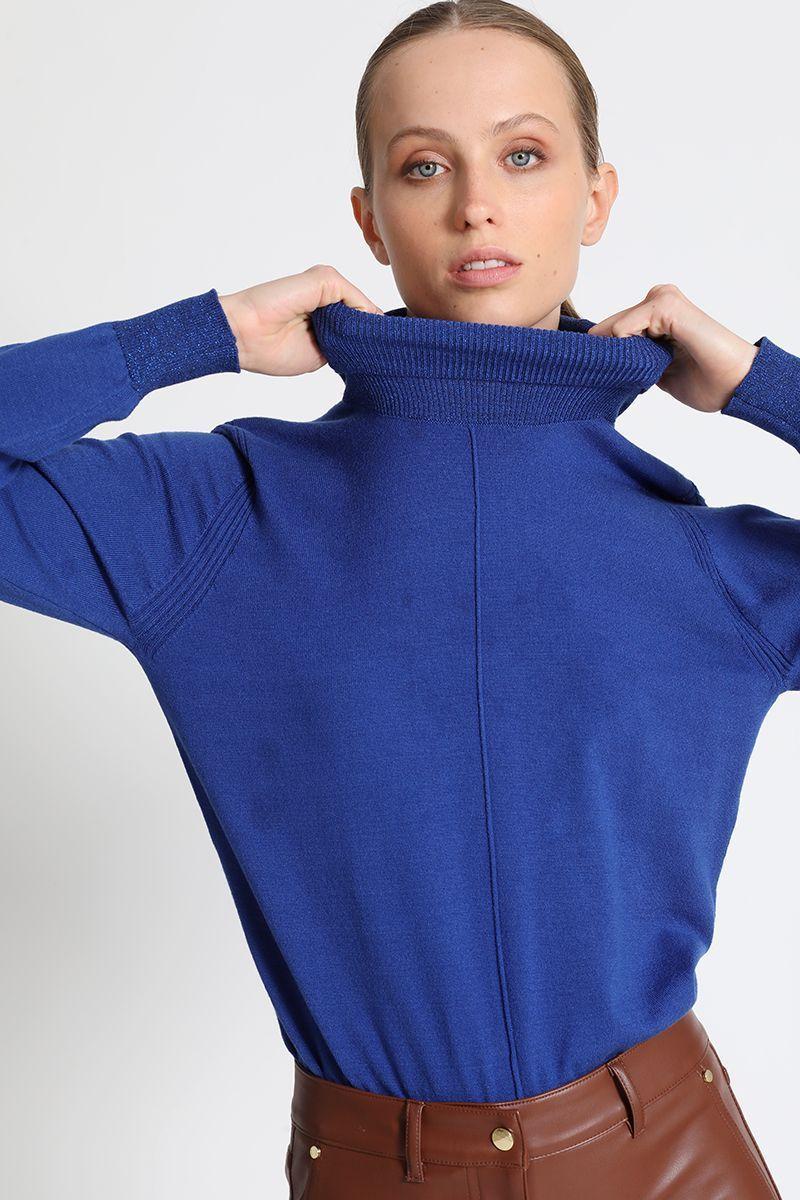 Jersey Tejido Cuello Alto Azul Liola-0