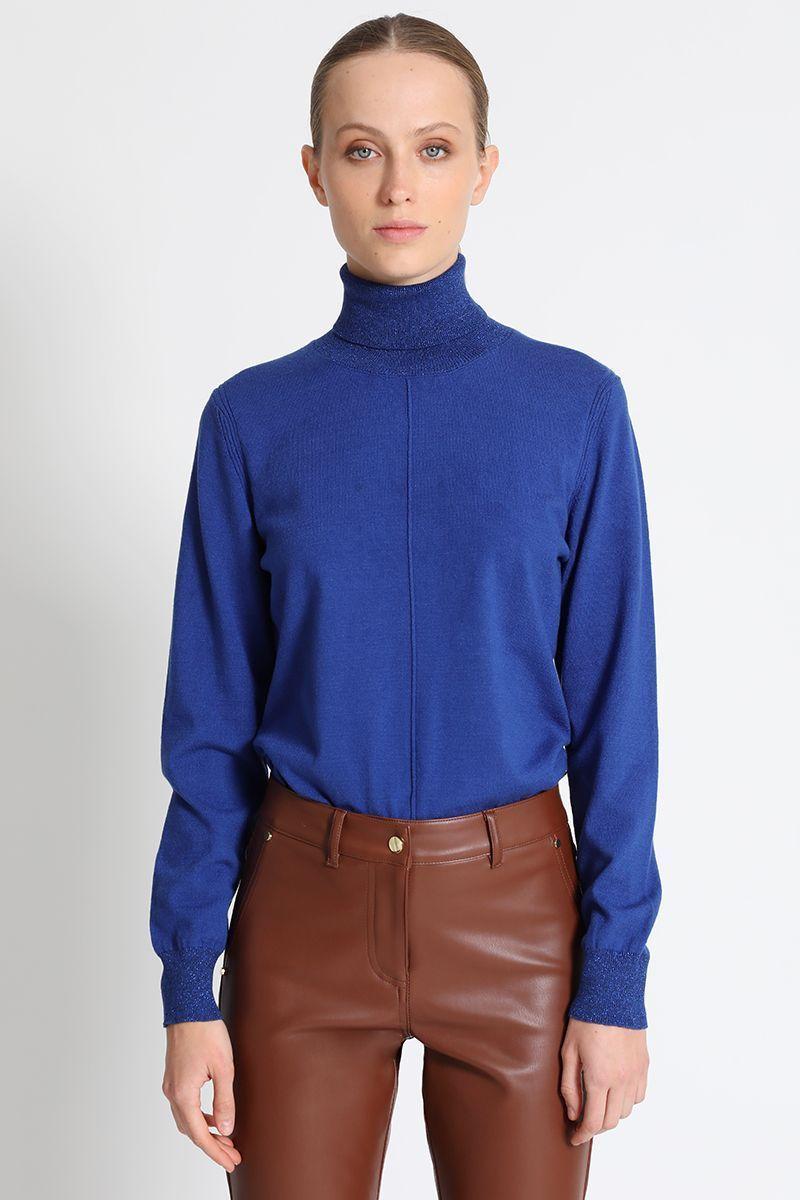 Jersey Tejido Cuello Alto Azul Liola-1