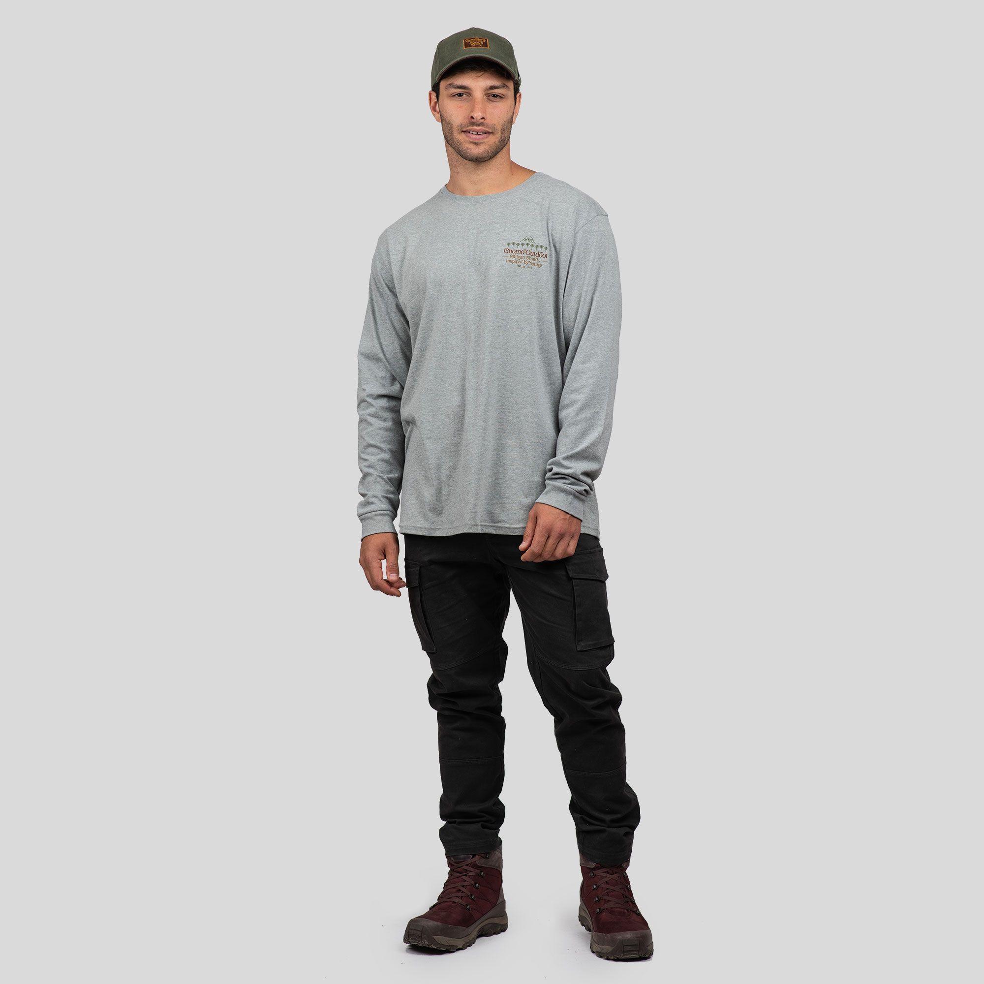 Polera M/L P-8 Heather Grey Hombre Gnomo-0