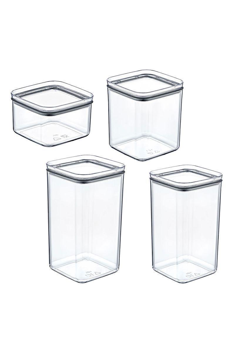 Set 4 Contenedores Hermeticos Square Transparentes-0