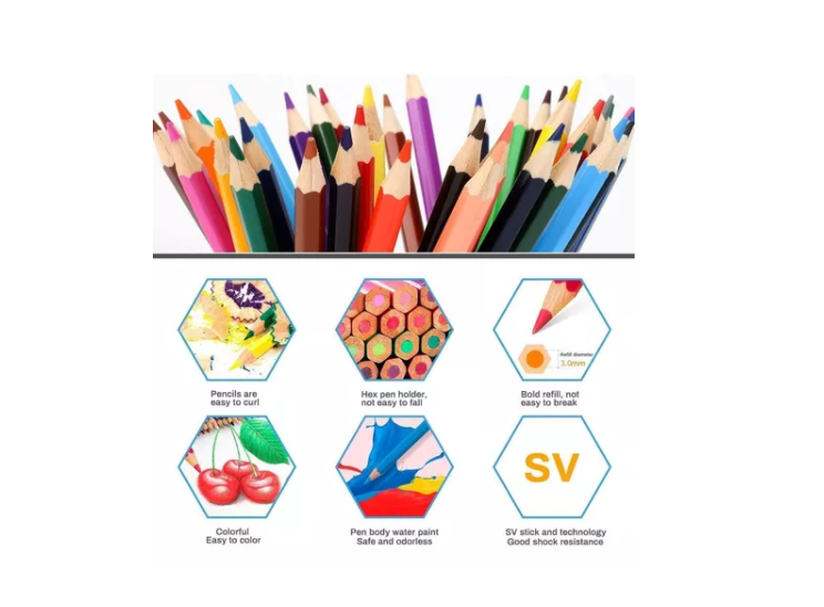 Juego De 50 Lápices De Colores Profesionales De Arte-4