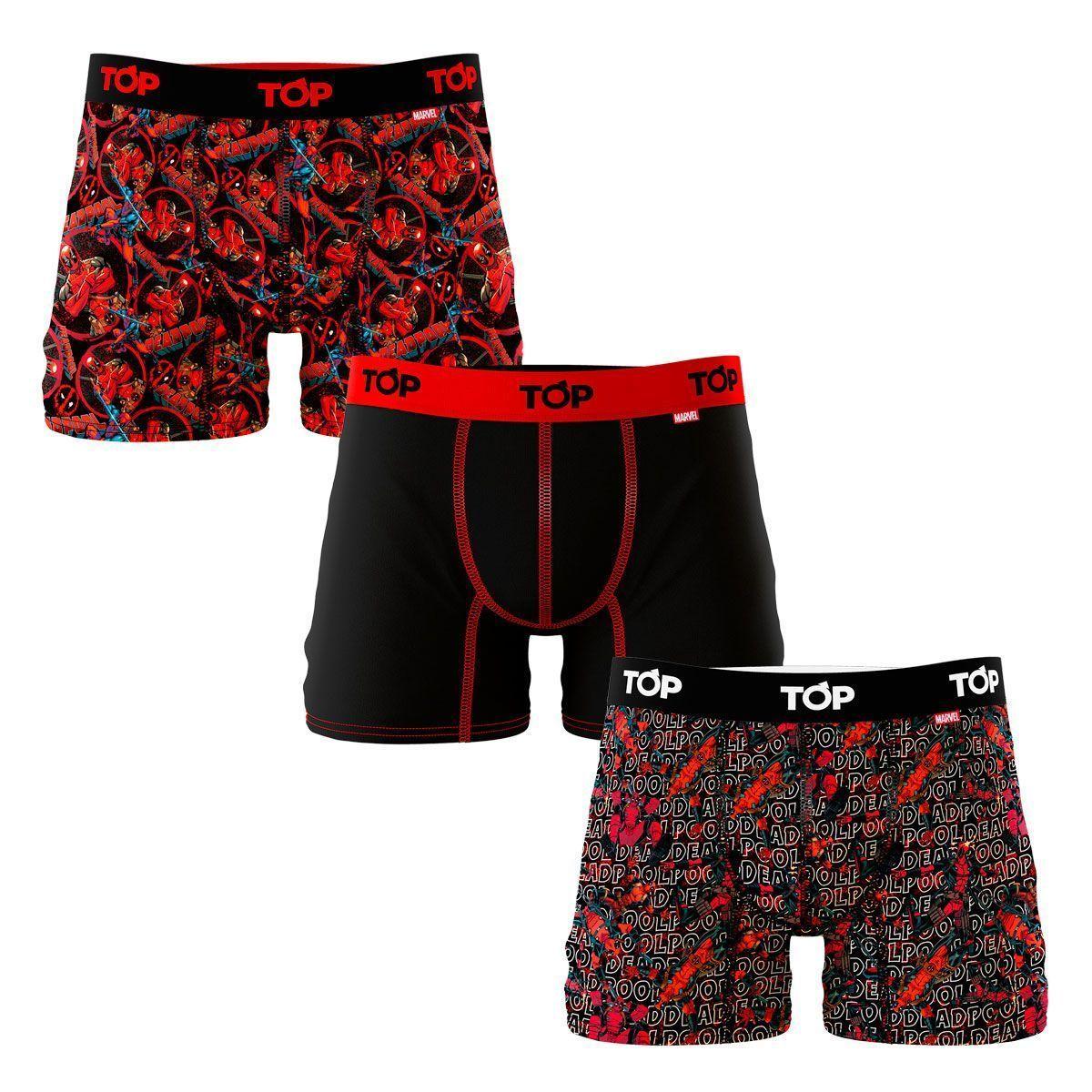 Boxer Medio Microfibra Pack 3 Marvel Deadpool Top-0