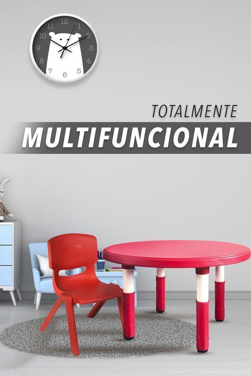 Mesa Redonda Infantil Rojo-5