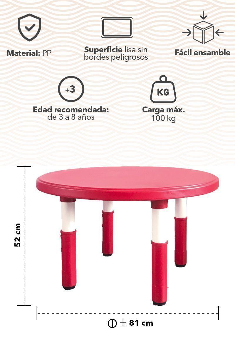 Mesa Redonda Infantil Rojo-2