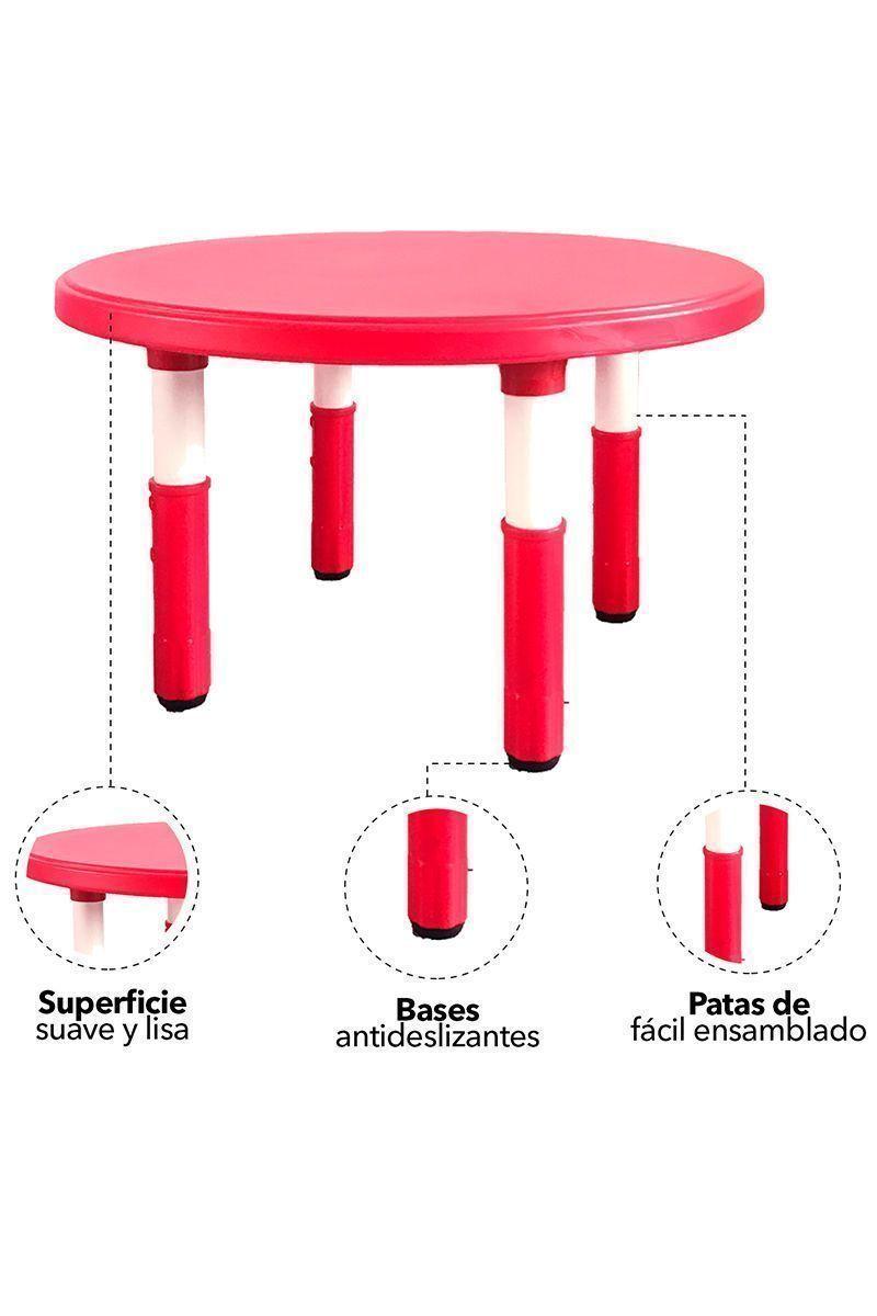 Mesa Redonda Infantil Rojo-3
