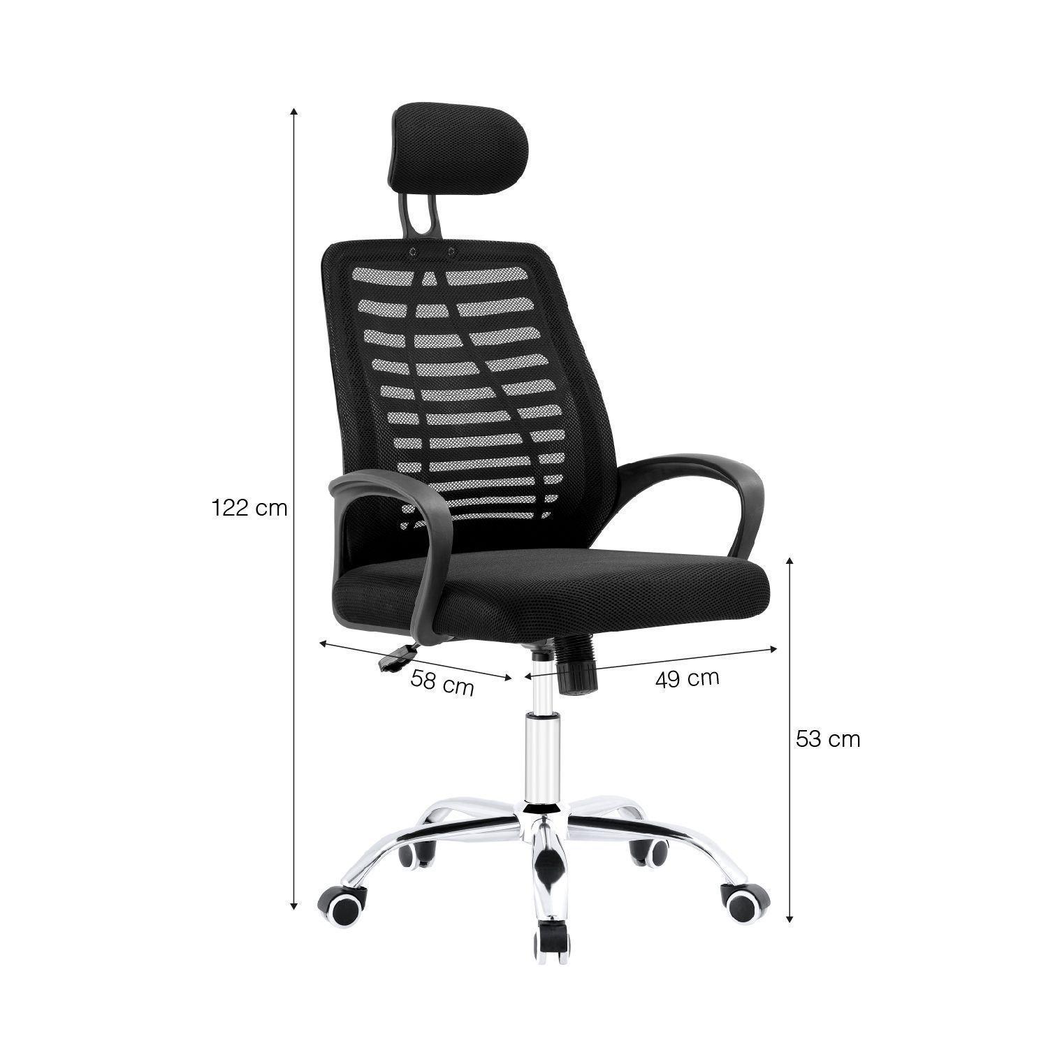 Silla de Oficina con Reposa Cabezas Negro-2