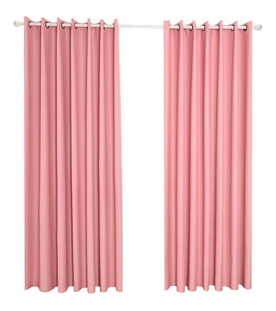 Set Cortina Blackout Térmico 140x220 Cm - Rosa-0