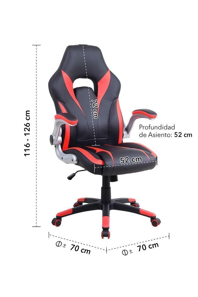 Silla Gamer con Altura Regulable Rojo-2