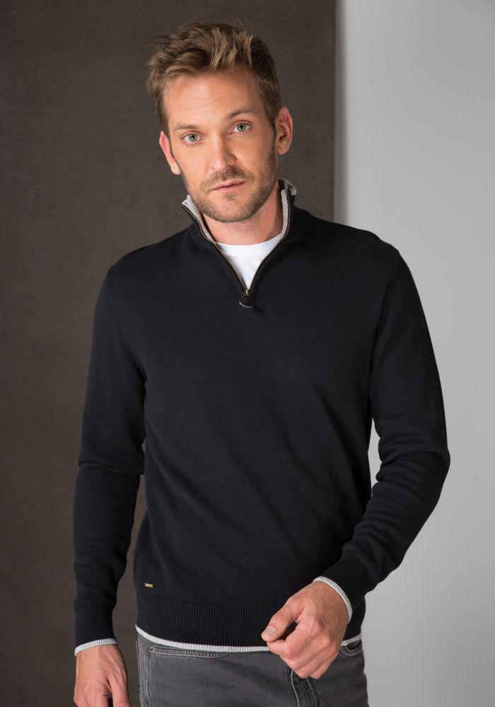 Sweater Half Zipper Negro-4