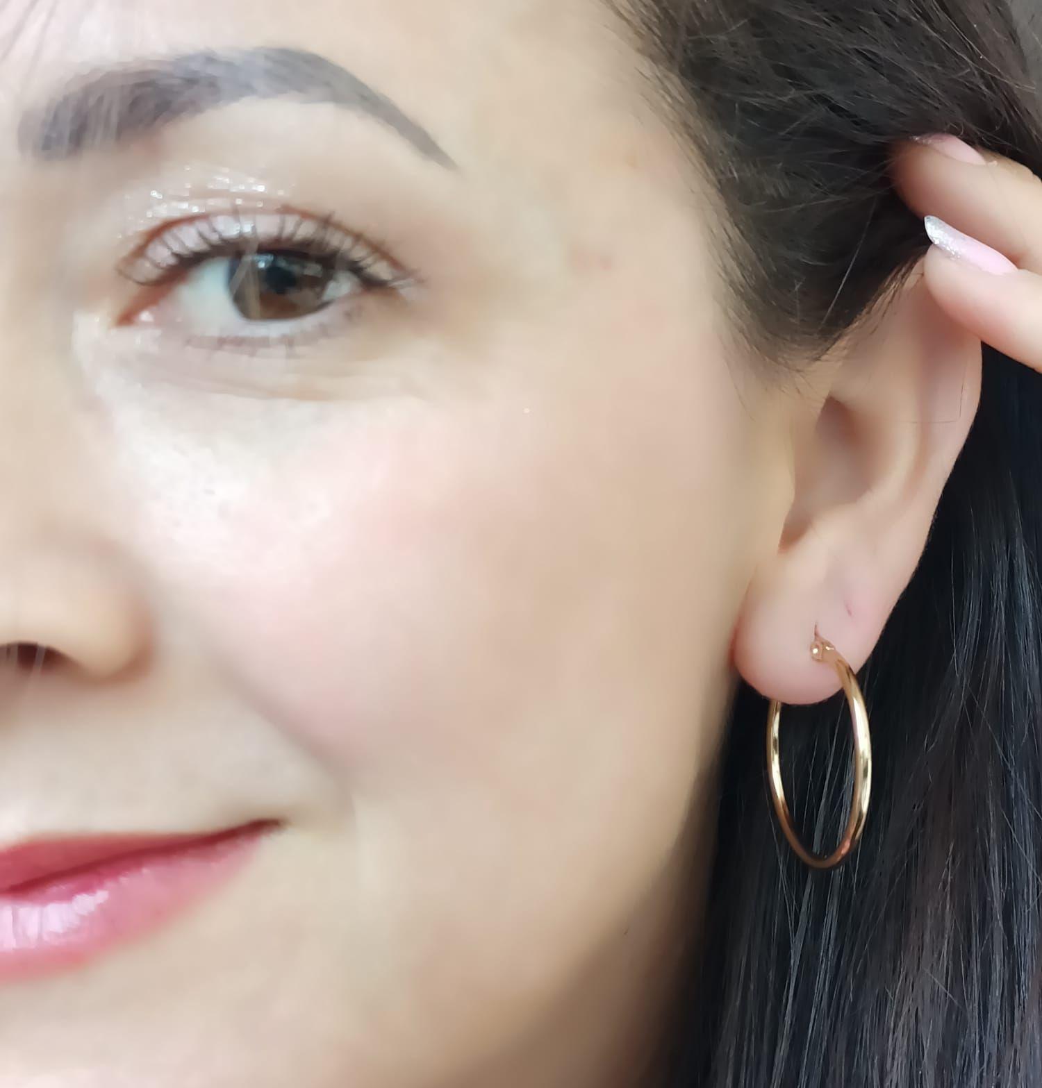 Argollas hoop 25mm chapadas en oro 18k-6