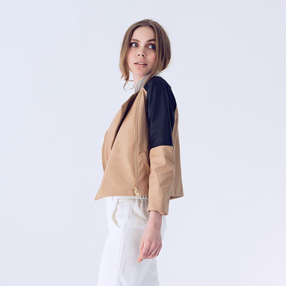 Chaqueta De Cuero Tricolor Kiku Amen-0