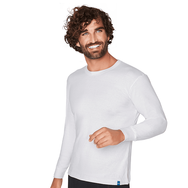 CAMISETA MANGA LARGA ALGODÓN BLANCO-0