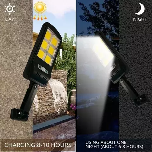 Luminaria Led Solar Chip 48 Cob + Control Y Luz Fija 50w-2