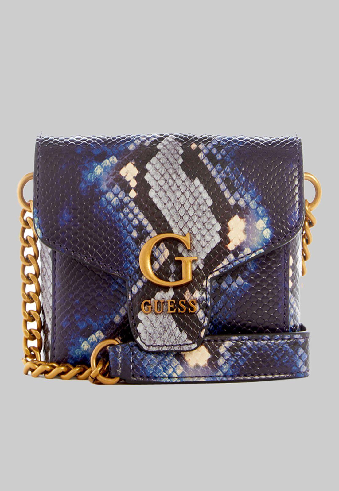 Mini Cartera Guess Shenny Micro Mini Flap Blu Azul-0