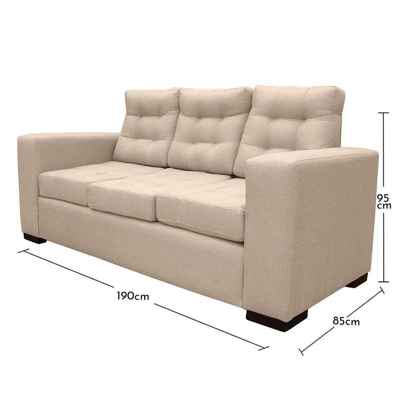Sofá Antu Chenille Tipo Lino Beige 3 Cuerpos-3