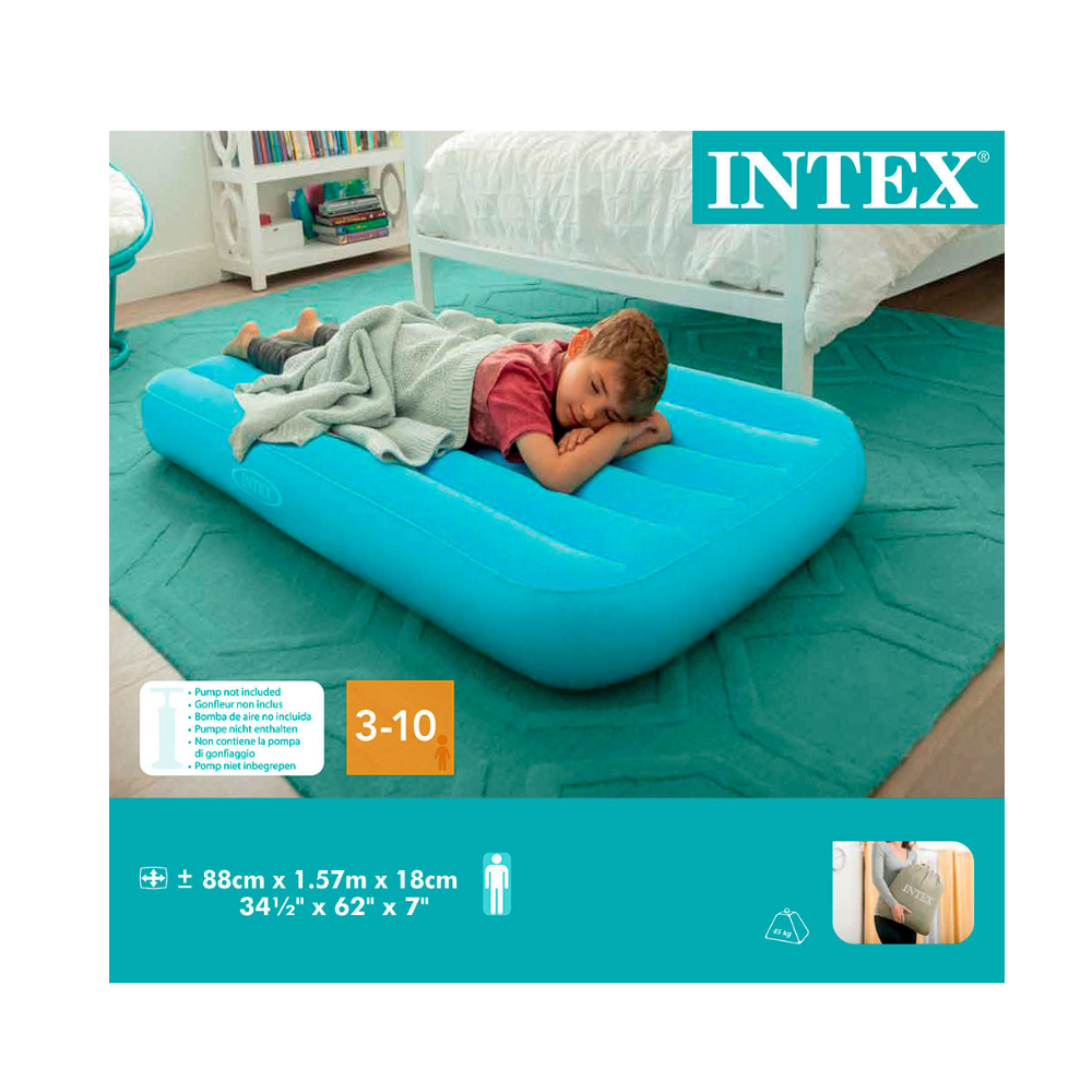 Colchón Inflable 1 Plz Niño 88x157x18 Cm Celeste-3