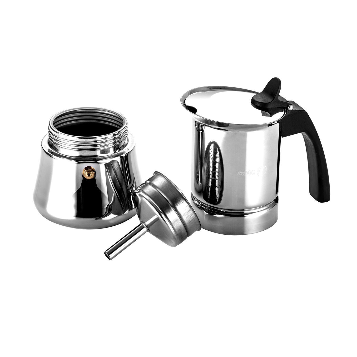 Cafetera italiana de acero inoxidable 6 Tazas Étnica Fagor-2