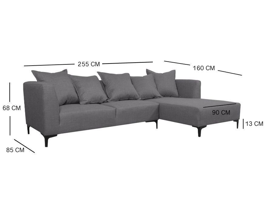 Seccional Cordelia Chenille Tipo Lino Gris-3