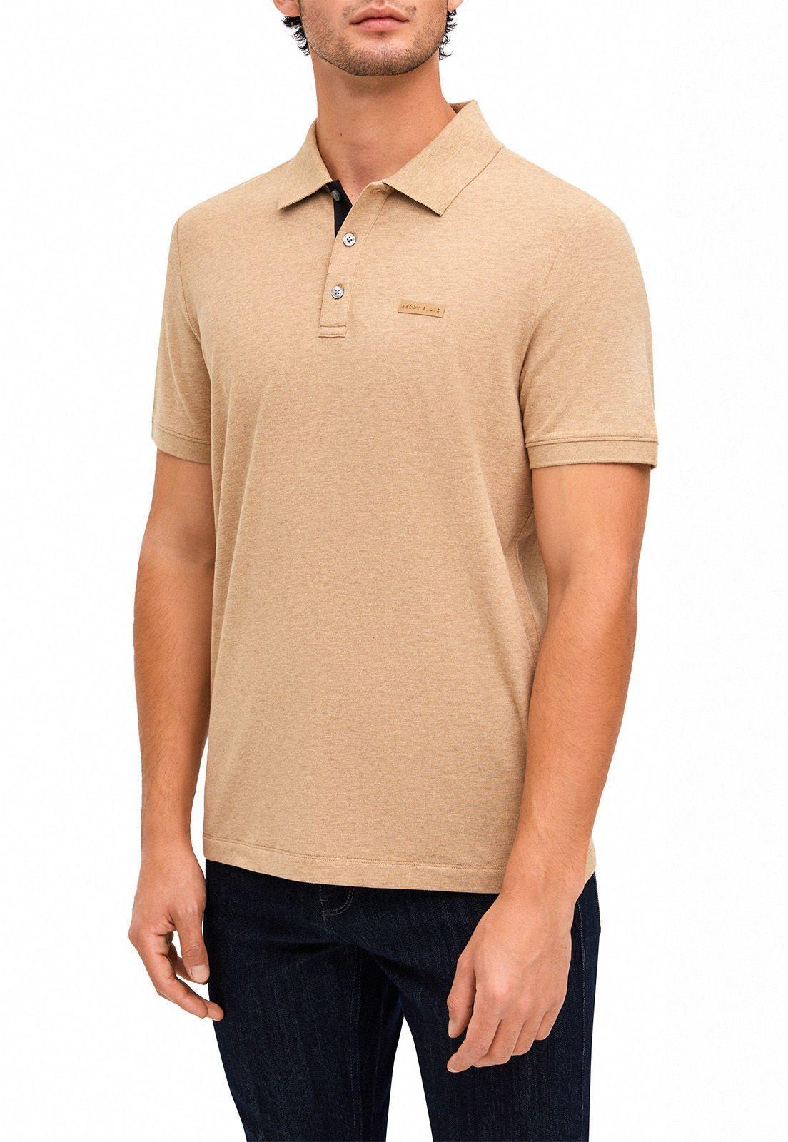 Polera polo piqué camel-0