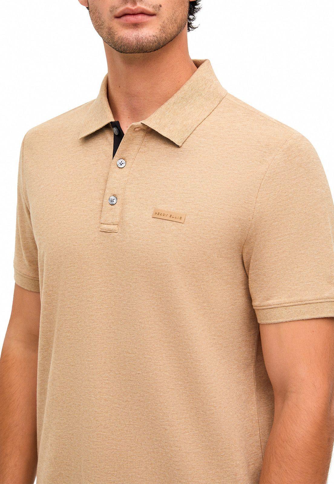 Polera polo piqué camel-2