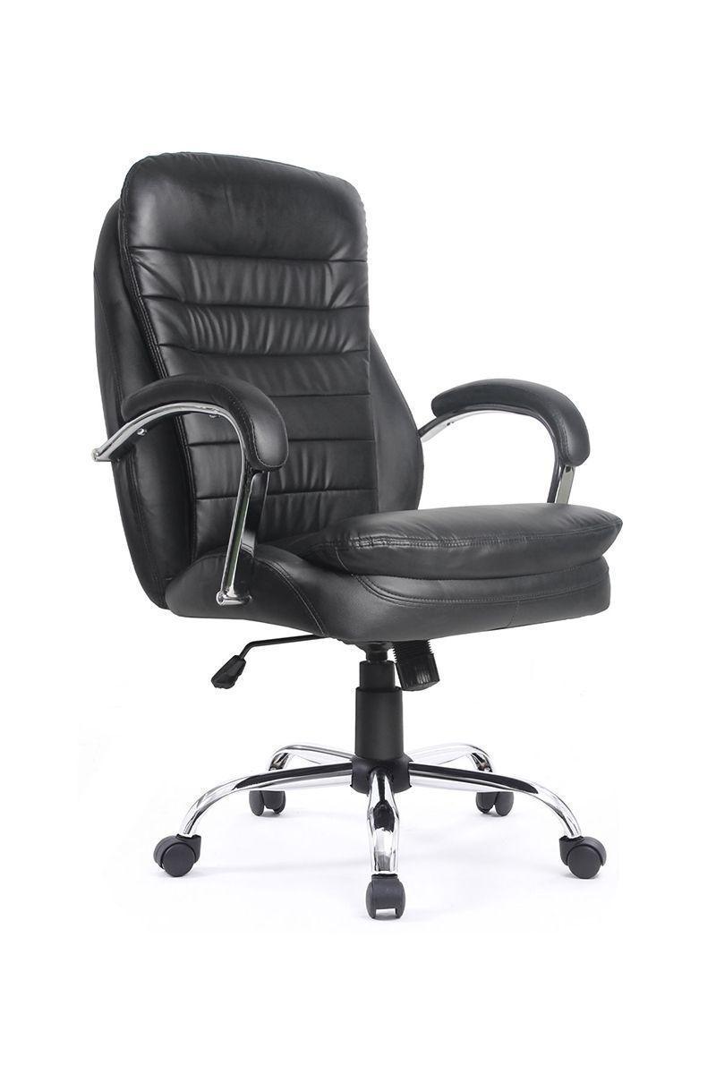 Silla Oficina Acolchada Apoyabrazo Negro-0