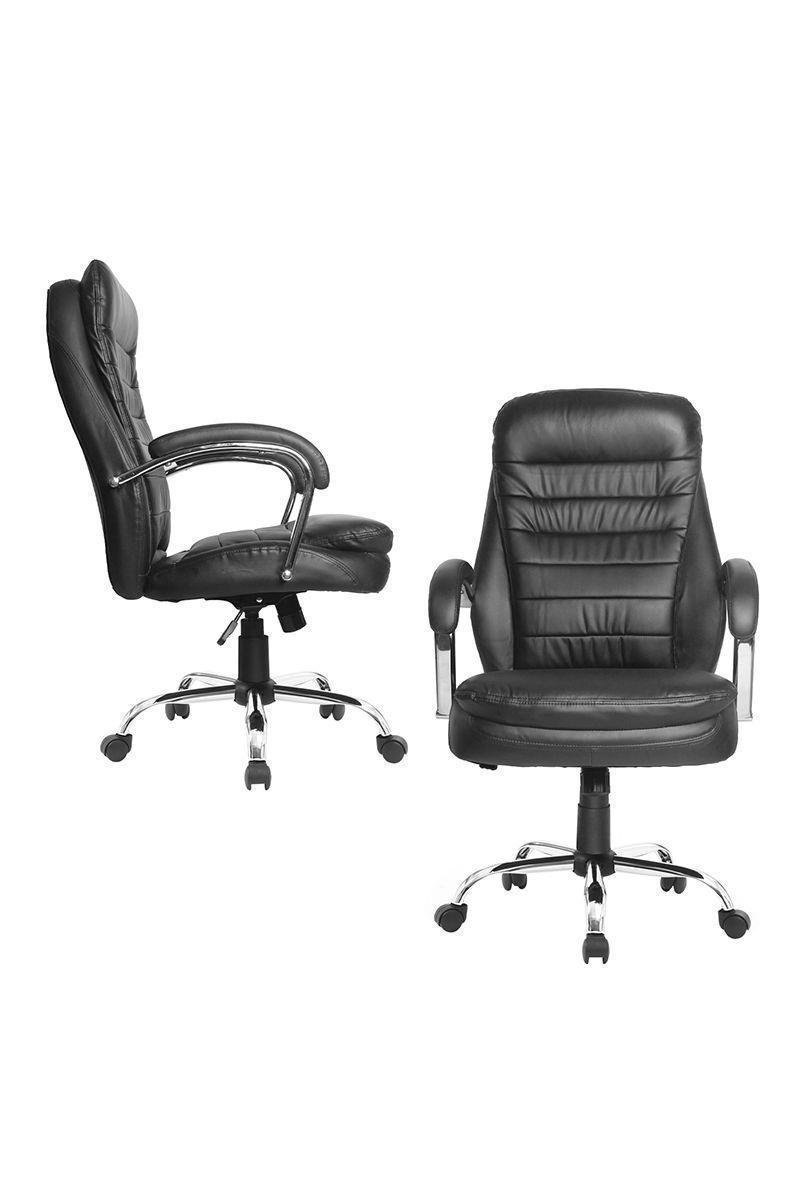 Silla Oficina Acolchada Apoyabrazo Negro-3