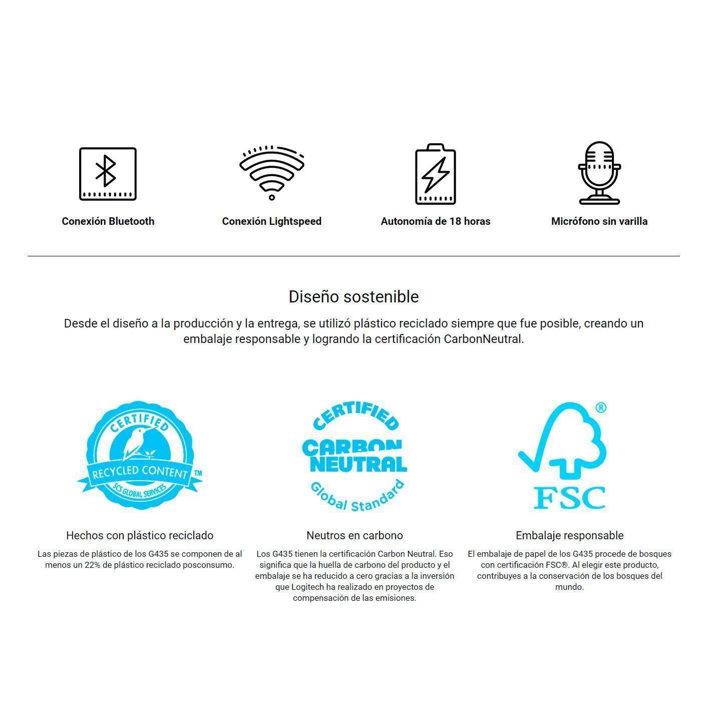 Audífonos Gamer Logitech G435-6