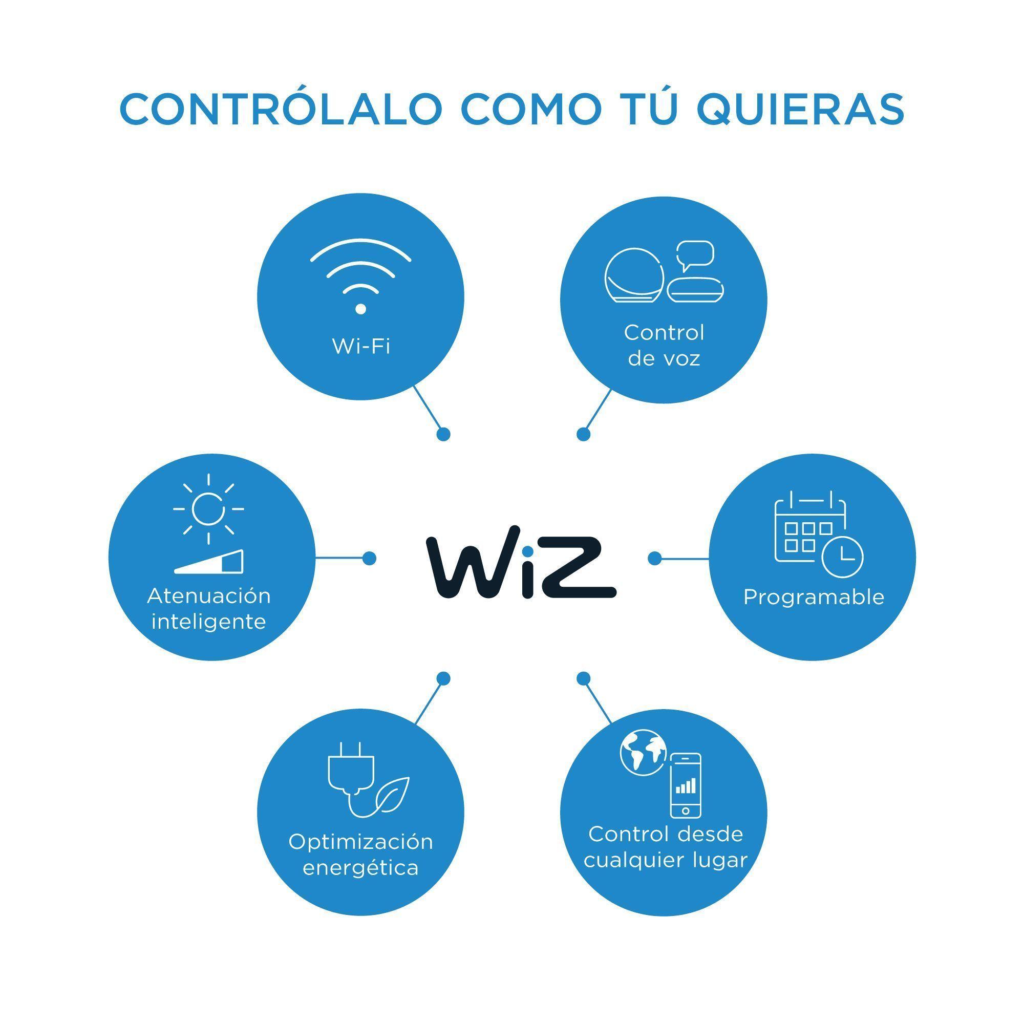 Lámpara De Mesa Smart LED WiZ Squire Wi-Fi colores Dual Zona Google Alexa Matter-6