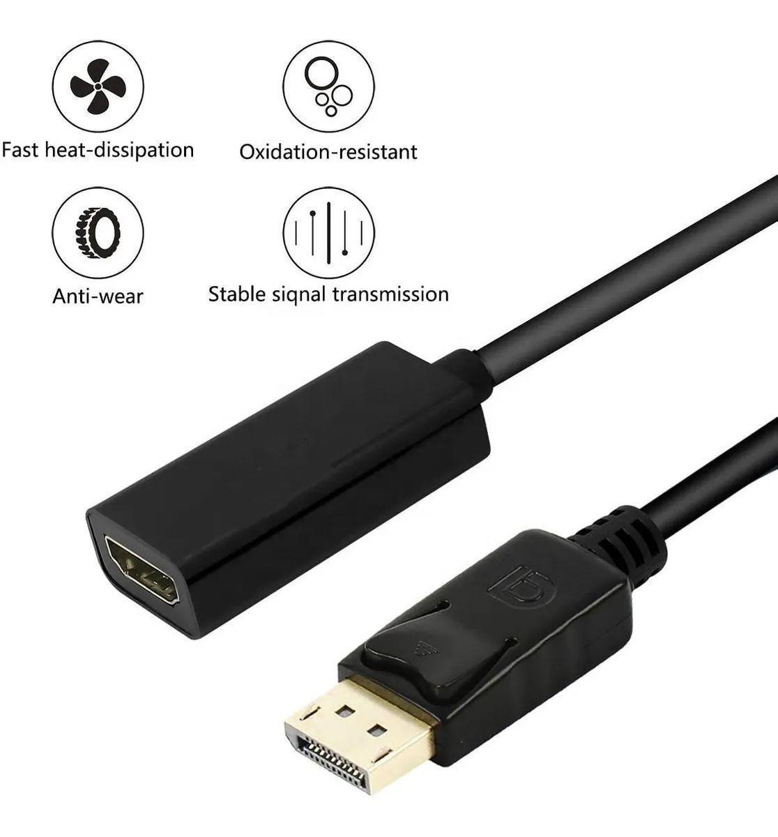 Cable Adaptador Displayport A Hdmi - Dp A Hdmi Negro-2