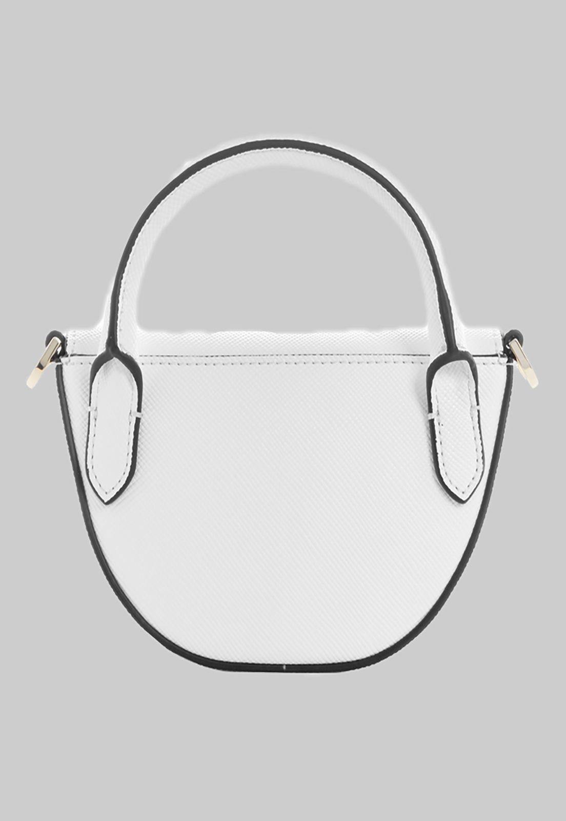 Mini Cartera Guess Eco Ivy Mini Top Handle Flap Whi Blanco-2