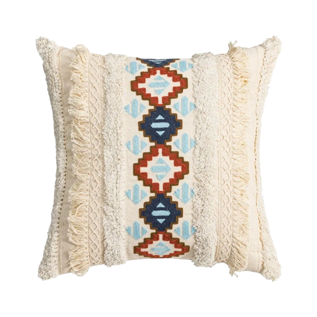 Funda de Cojín Natural Rústica Arpillera Cuadrada-0