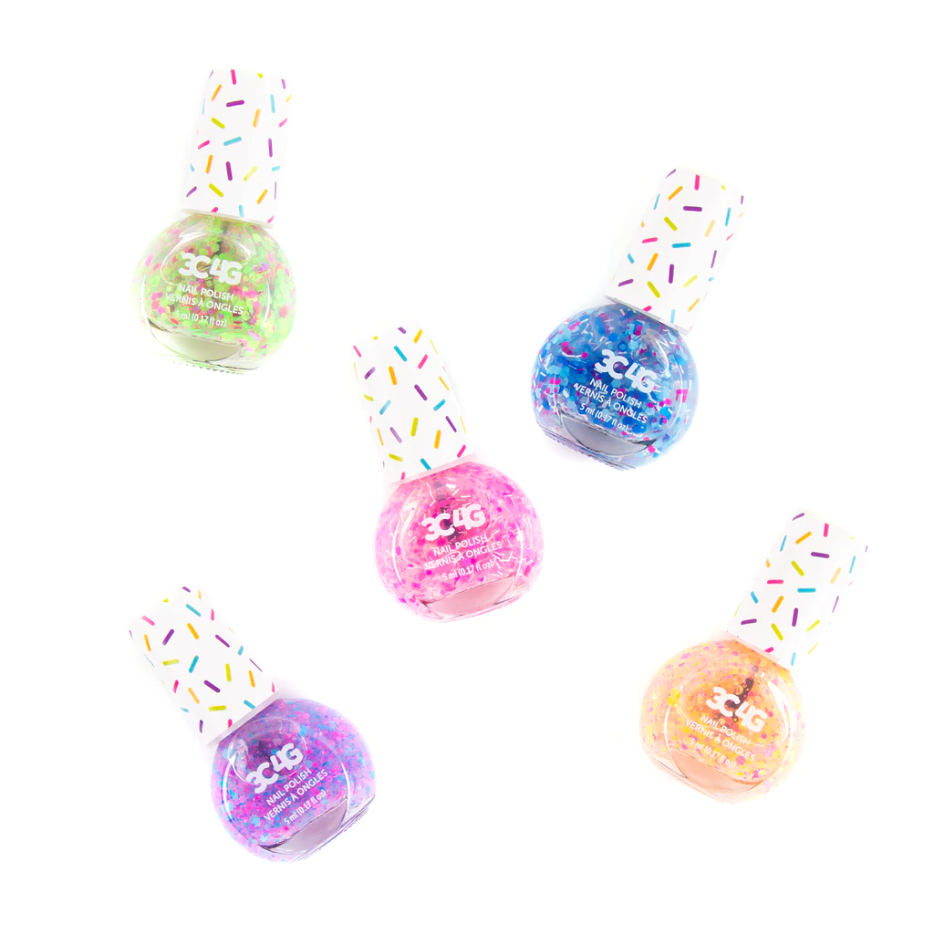 Set 5 esmaltes de uñas para niñas confetti Make it real-2