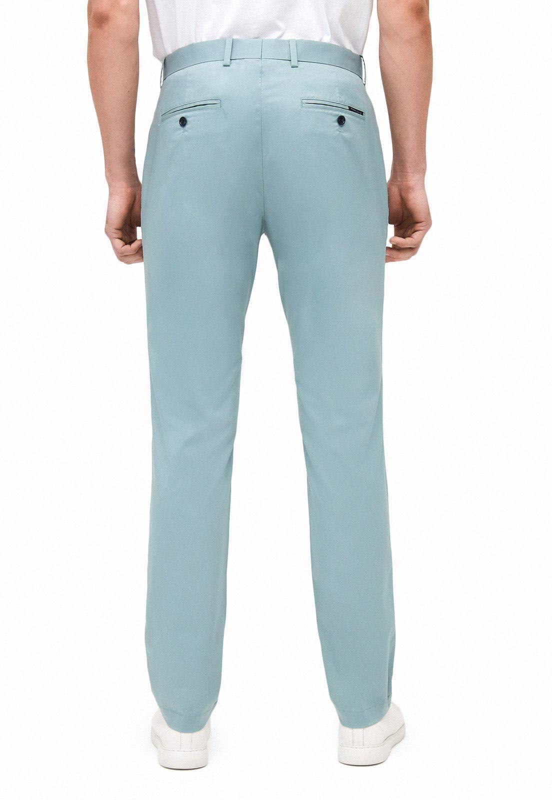 Pantalón liso slim fit verde-1