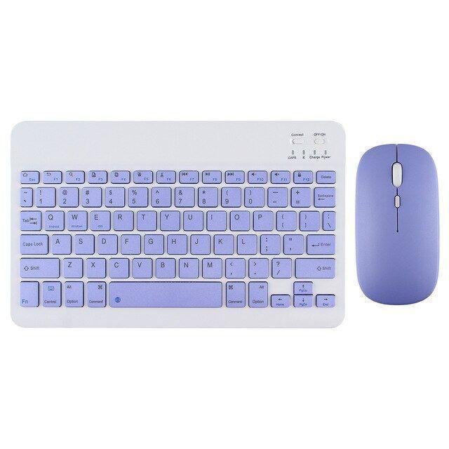 Teclado Inalámbrico + Mouse color Lila-0