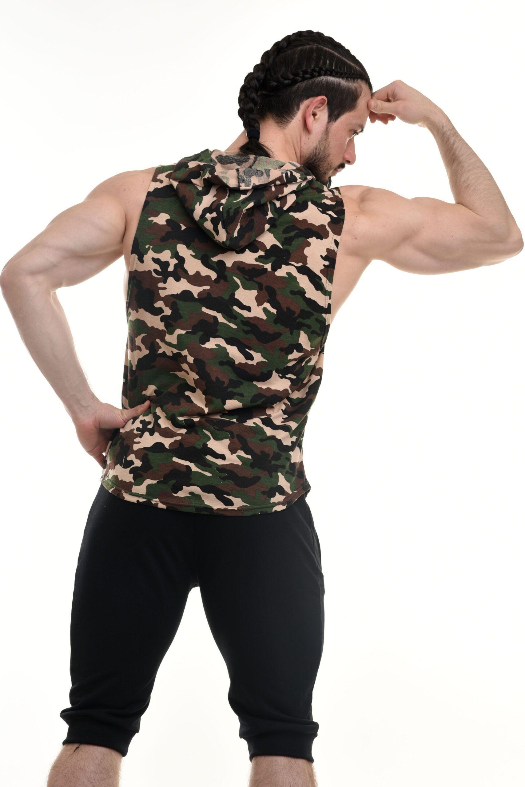 Polera Musculosa Con Capucha Camuflado-1