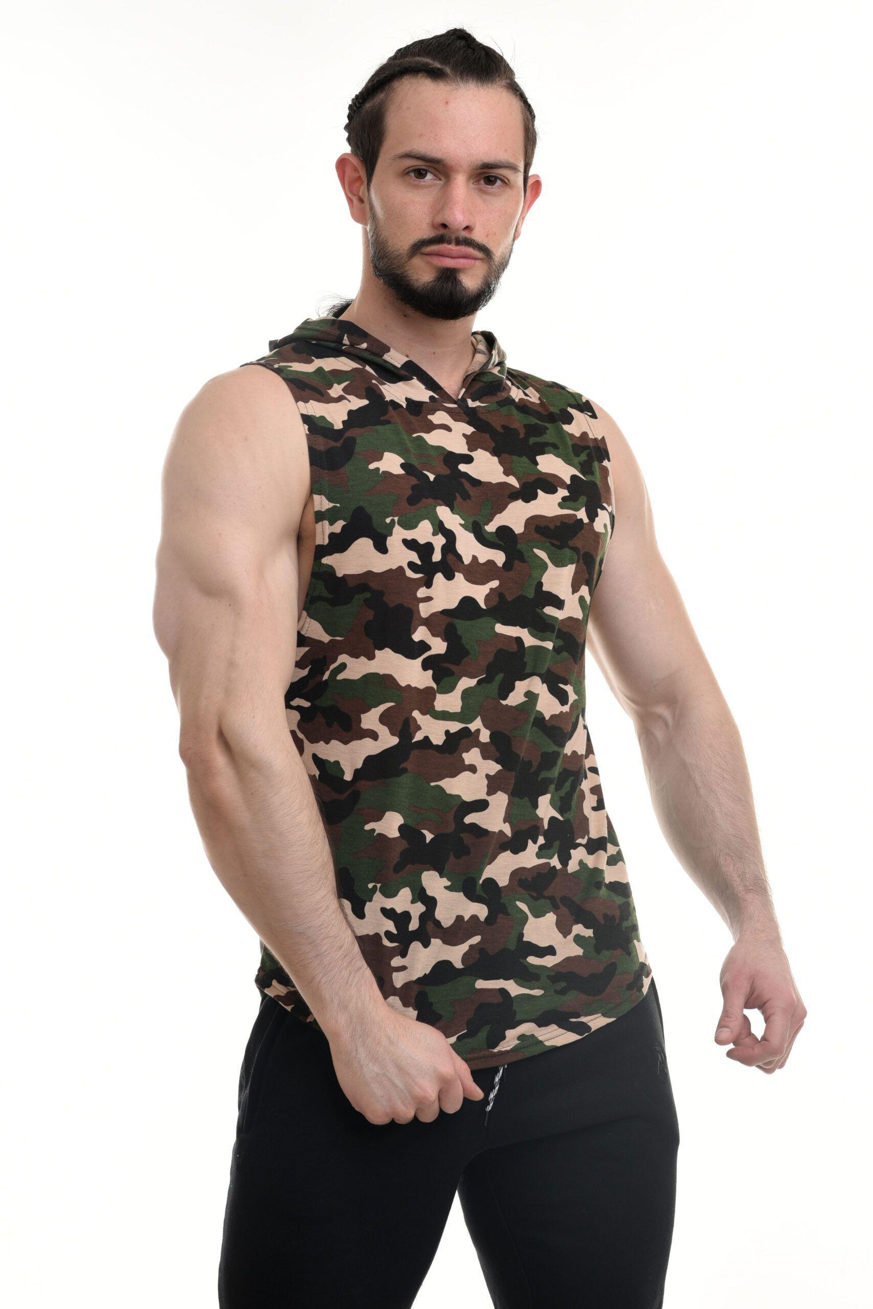 Polera Musculosa Con Capucha Camuflado-2
