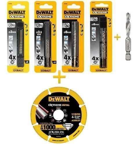 Pack Extreme Metal 4,5 +7 Brocas Cobalto+broca Dewalt-0