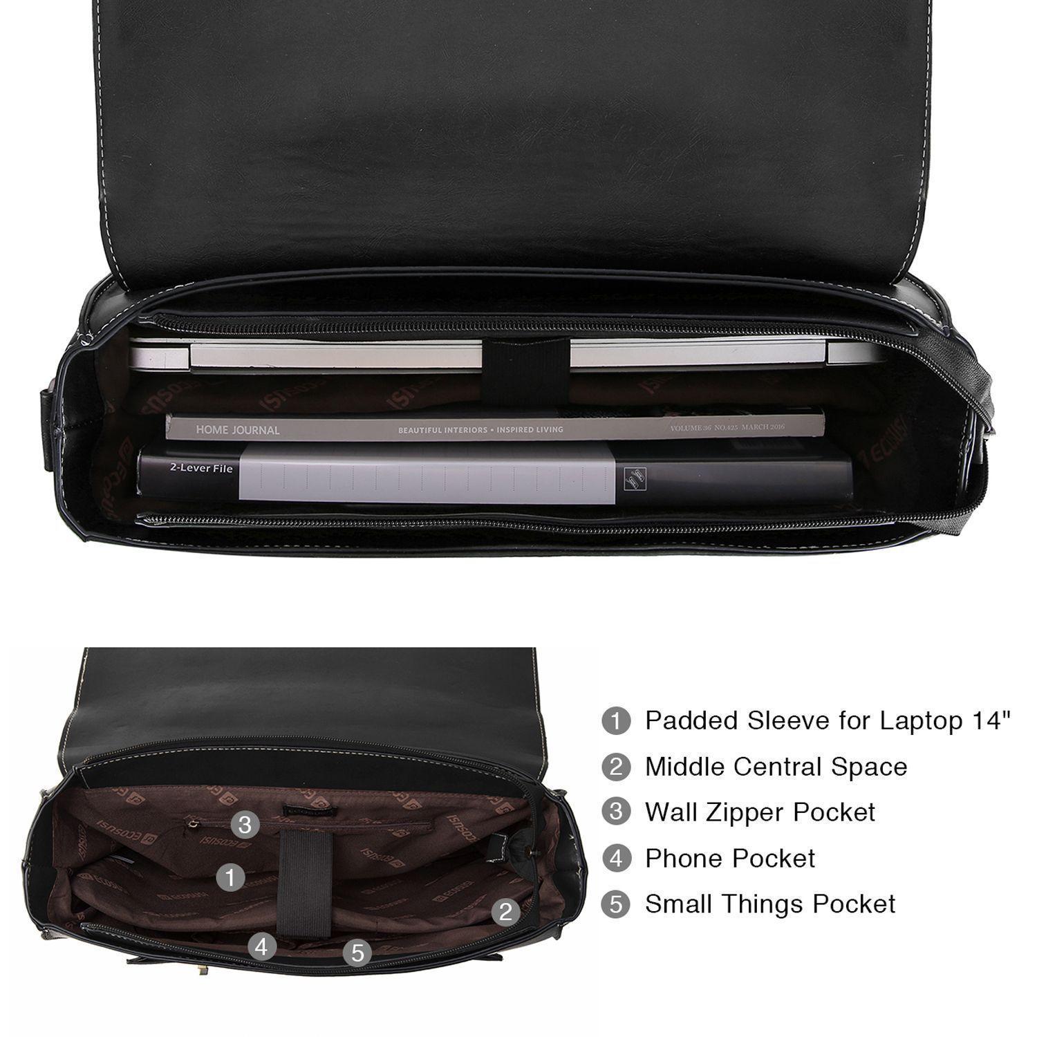 Ecosusi Maletín CLASSIC para laptop 14.7"- negro-5
