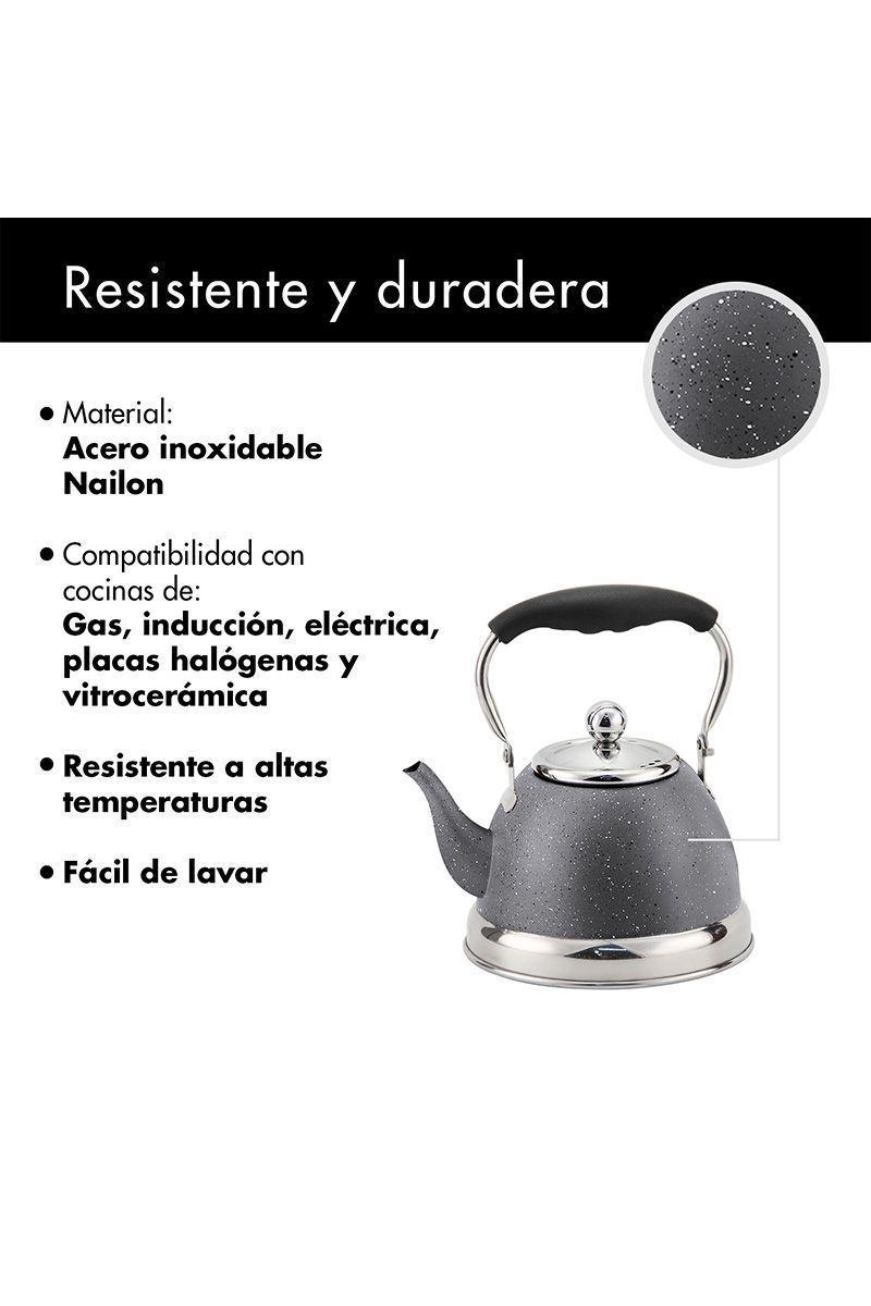 Tetera Acero Inoxidable 1,5 Litros Gris-3