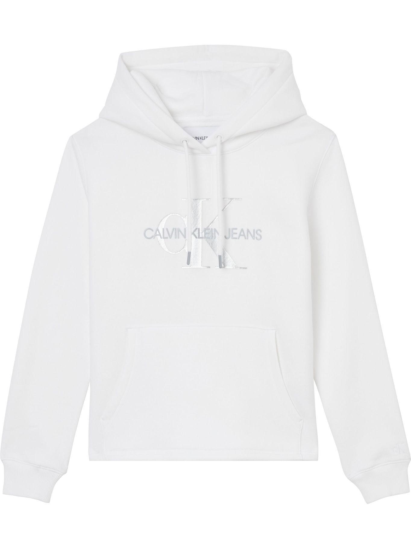 Hoodie Glossy Monogram Blanco Calvin Klein-0