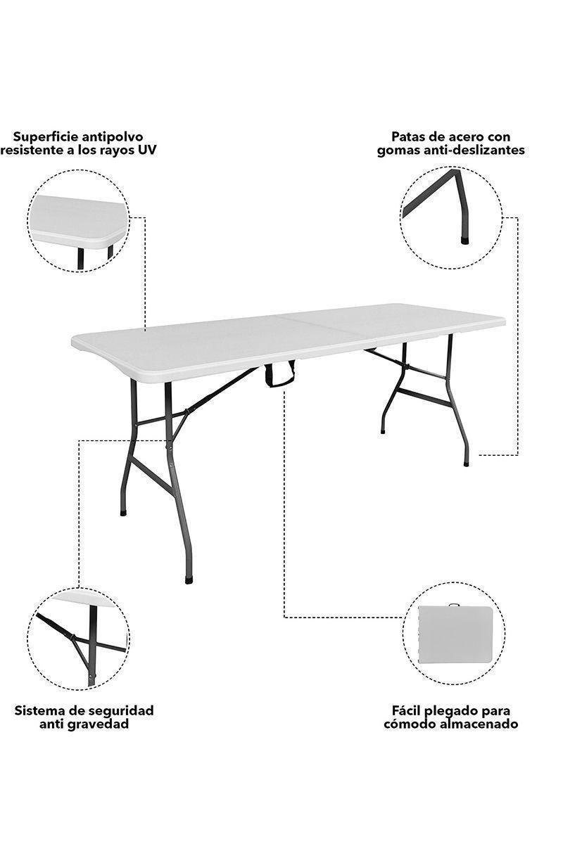 Mesa Plegable Tipo Maleta 74 X 70 X 180 cm-3