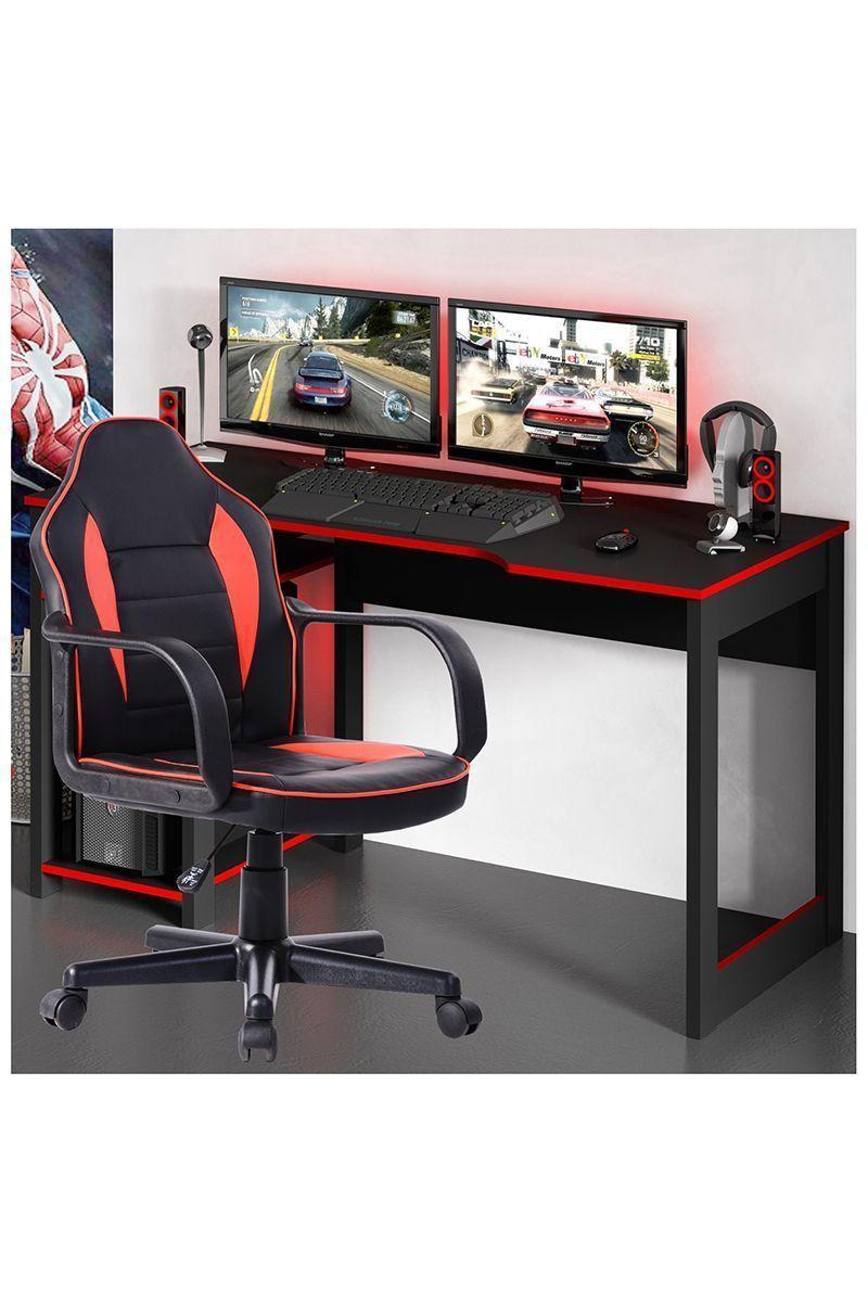 Silla Gamer Racer Ergonómica Escritorio - Rojo-1