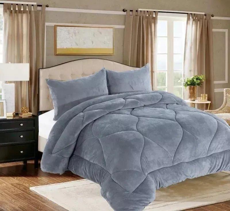 Plumón Plazas Cama Cobertores Plazas Plumones Invierno Gris