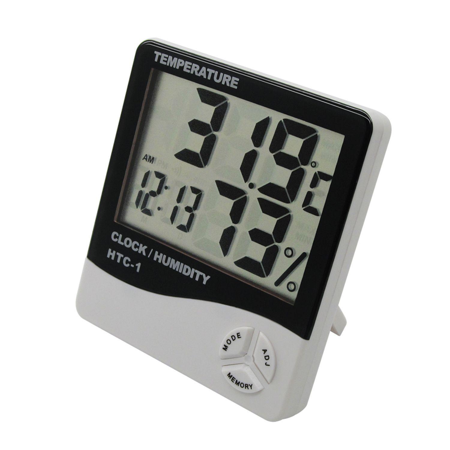 Medidor Para Temperatura y Humedad HTC-1 Incluye Reloj Alarma-1