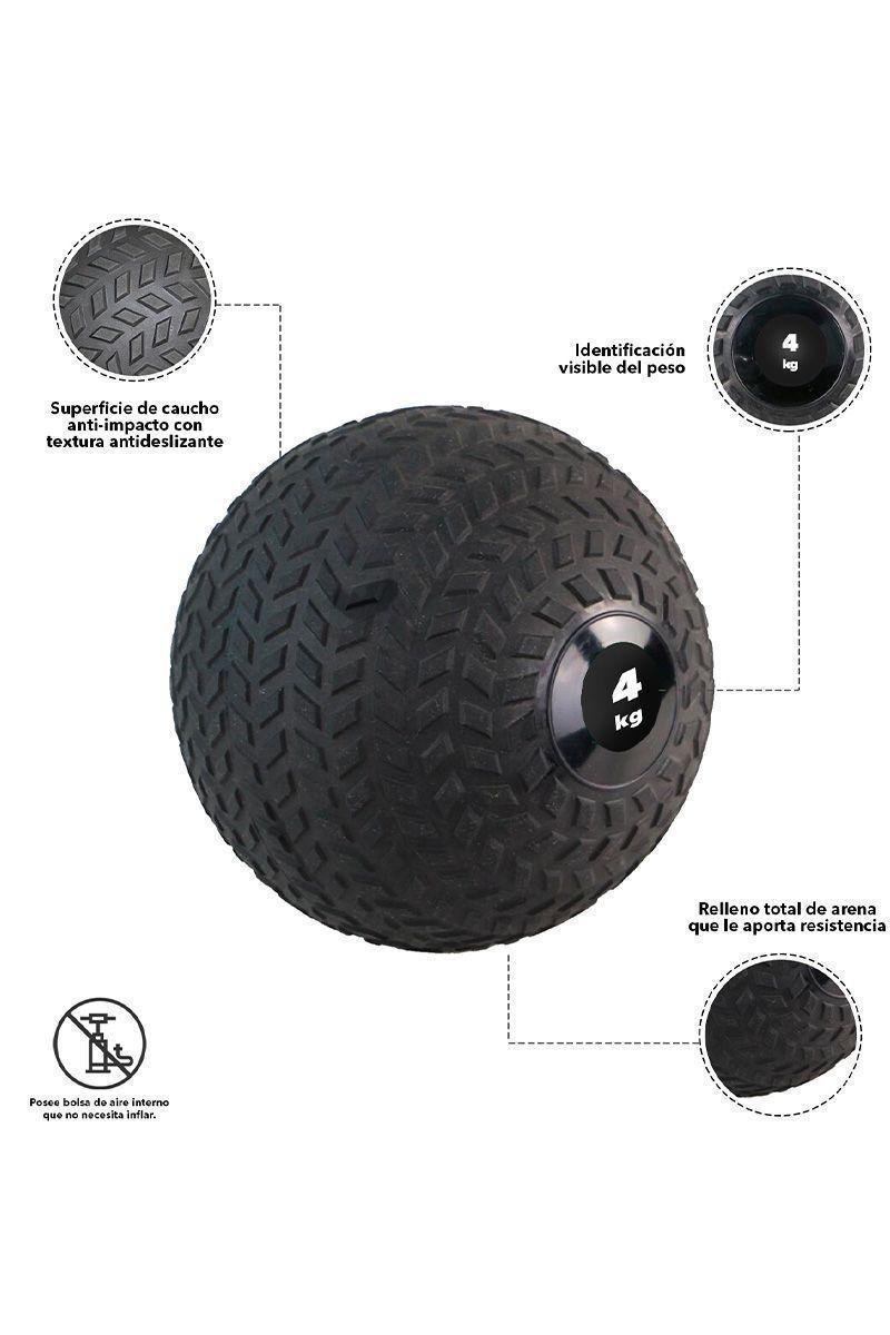 Slam Ball Pro Tire Medicinal 4 Kg Negro-3