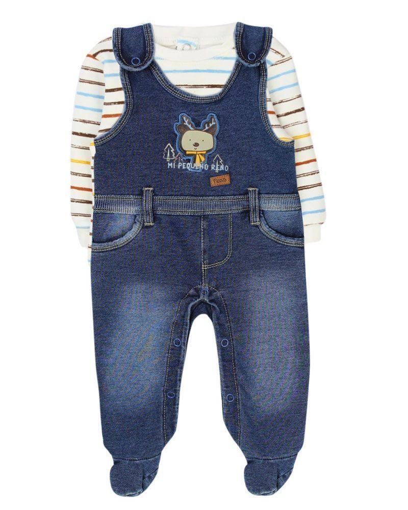 Conjunto NewBorn Niño Jardinera con Polera Joggi Ficcus-0