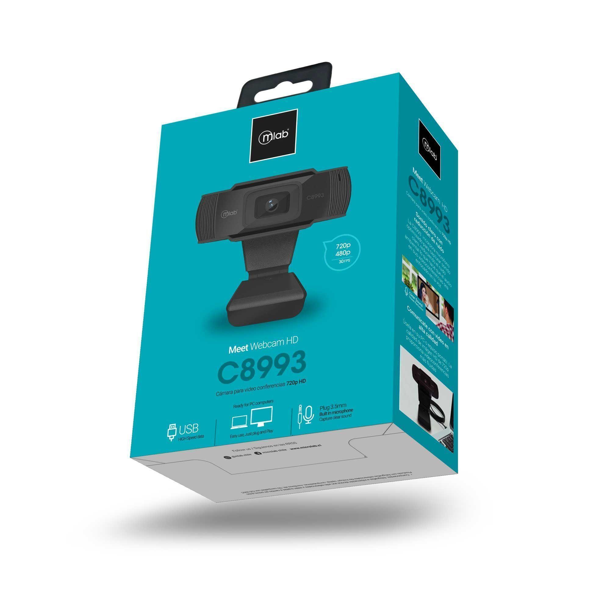 Cámara Webcam Mlab C8993 Hd 720p/ Usb 2.0/ Con Mic-1